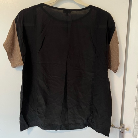 Women's Embellished Floral Print Top - Black and Brown - Picture 4 of 6